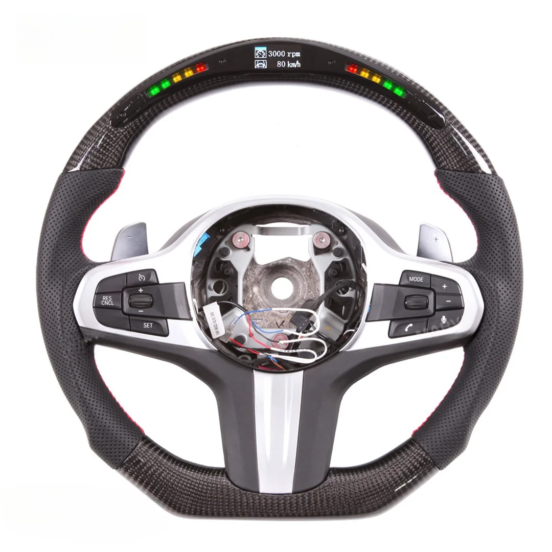 

LED Carbon Fiber Steering Wheel for G20 G30 G38 G28 G05 G06 Steering Wheel 3 Series M340i High Performance Steering Wheel