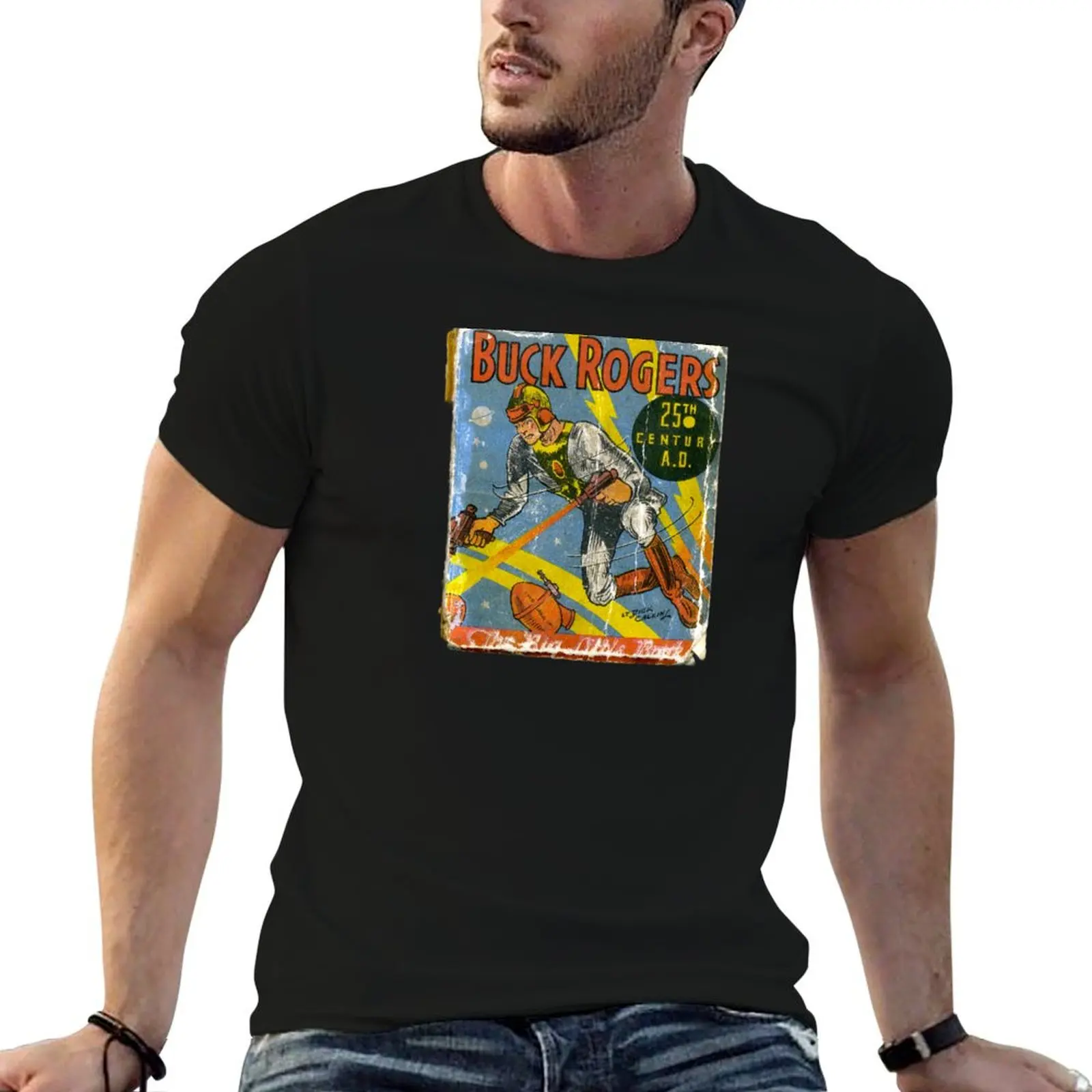 Vintage Buck Rogers Magazine Cover T-Shirt t shirts for man cotton soft man t shirt graphic anime t shirts for man T-shirt