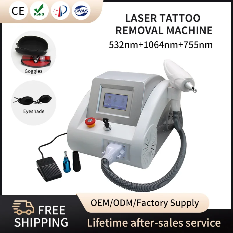 Portable Q Switched Nd Yag Laser Eyebrow Tattoo Removal Carbon Peeling Laser For Pigment Laser Tattoo Removal Skin Care Salon