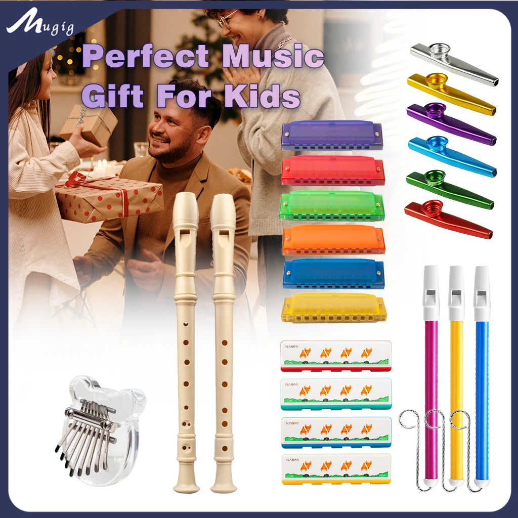 

Kids Harmonica Kalimba Slide Whistle Flute Recorder Kazoo Thumb Piano Music Instrument Lovers For Kids Adults Holiday Gifts