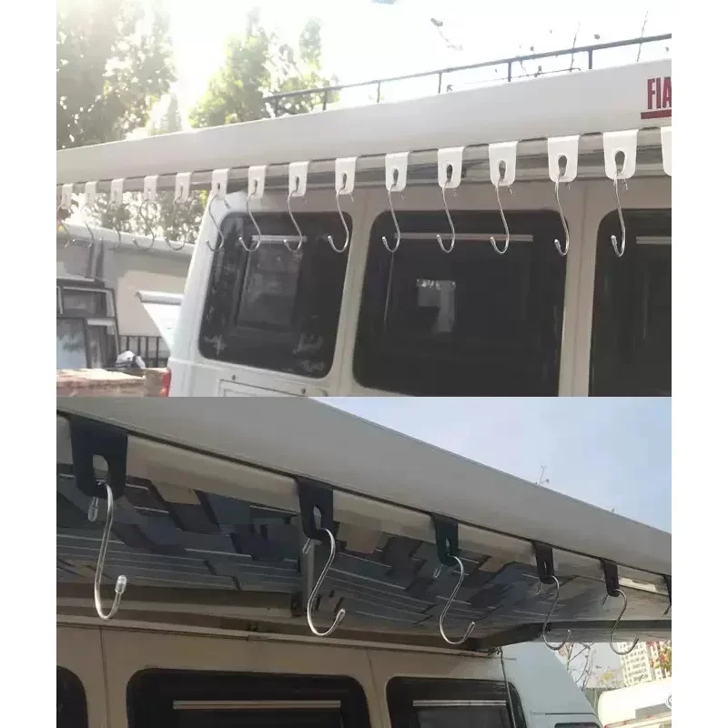 10 Stuks Luifel Haken Stevige Universele Witte Kleding Haak Rekken Voor Rv S-Vormige Camping Luifel Haken Clips hoeden Tent Licht Hangers