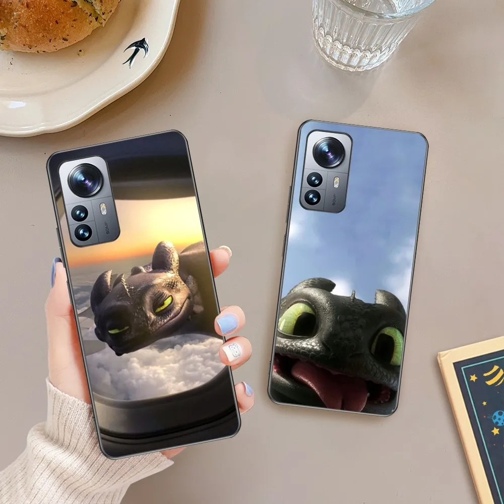 Cartoon Cute Dragons Toothless  Phone Case For Xiaomi 13 12 11 Redmi Note12 Poco F5 F4 Series Soft Black Phone Cover