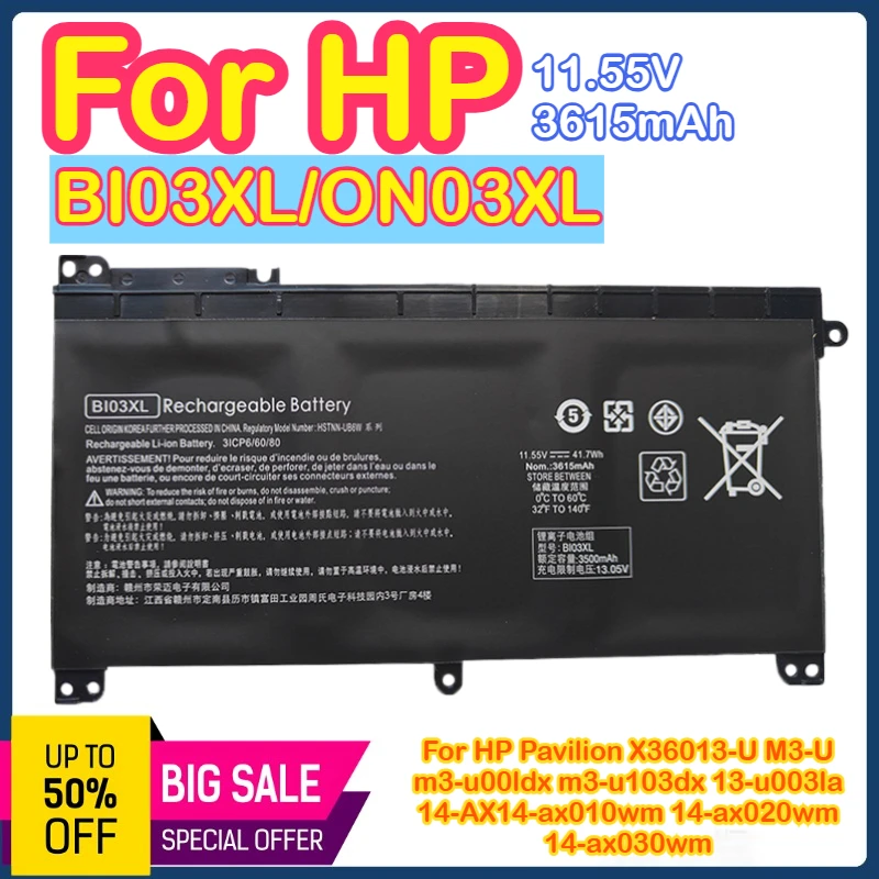 

BI03XL/ON03XL Подходит для HP BI03XL ON03XL Pavilion X360 13-U114TU TPN-W118/Q183