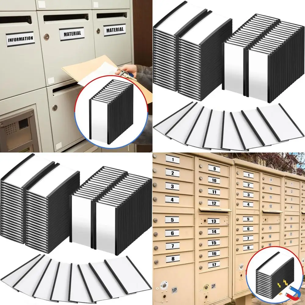 

Gueevin 200 Pcs Magnetic Label Holders Bulk 4 x 2 C Channel Label Holder Magnetic Data Card Holders with 200 Pcs Clear Plastic P