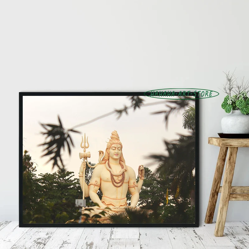 India God Shiva Hinduism Indian Poster Canvas Prints God Shiva Hinduism Wall Art Prints Ancestral Hall Home Room Wall Decoration