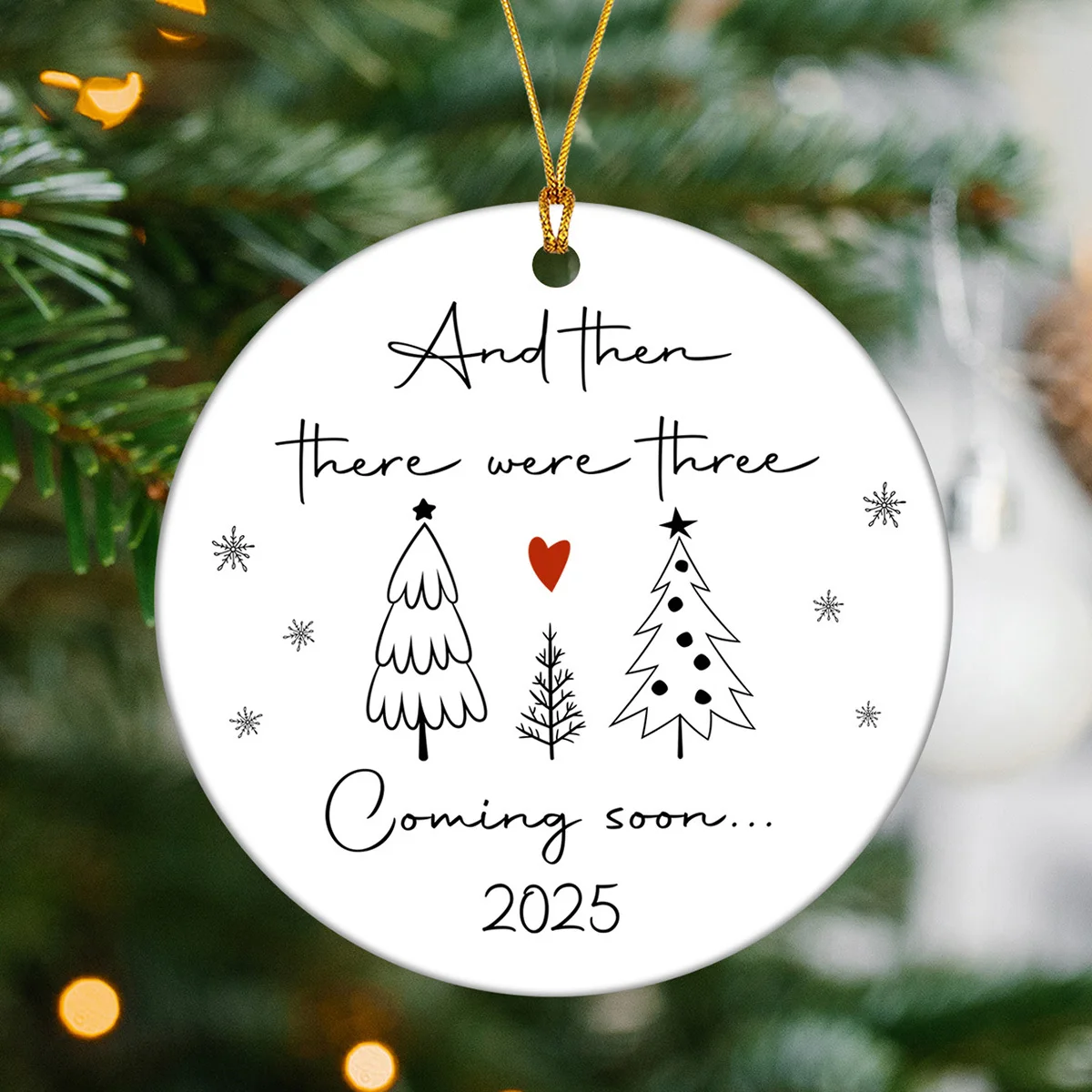 

Ceramic Hanging Decoration -3-inch Circular Ornament, Single-sided Printed Holiday Decoration, Suitable for Christmas, New Year
