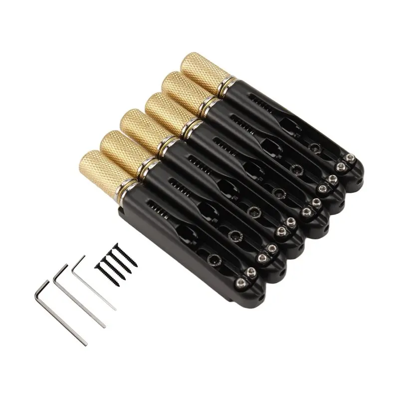 【A69Z】نحاس لأجزاء الجيتار الكهربائي المكونة من 6 أوتار بدون رأس - مكونات جسر الجيتار بدون رأس #6