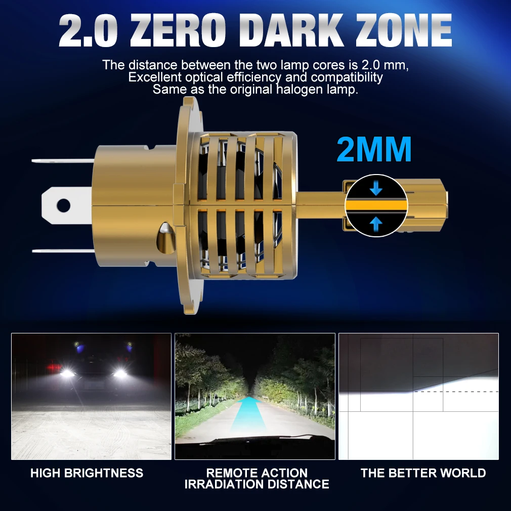 H4 LED المصباح Canbus H4 LED 30000LM 300 واط مصابيح كهربائية للسيارة 6500 كيلو 12 فولت-24 فولت عالية منخفضة شعاع السوبر مشرق توربو Led مصابيح #4