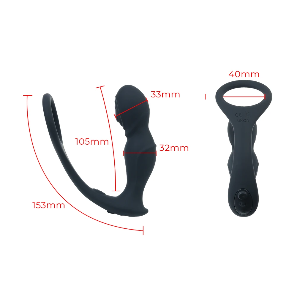 Dildo für Männer Sex Spielzeug Schloss Penis Ring Massager Silikon Anal Butt Plug Prostata Stimulator Verzögerung Ejakulation Vibrator