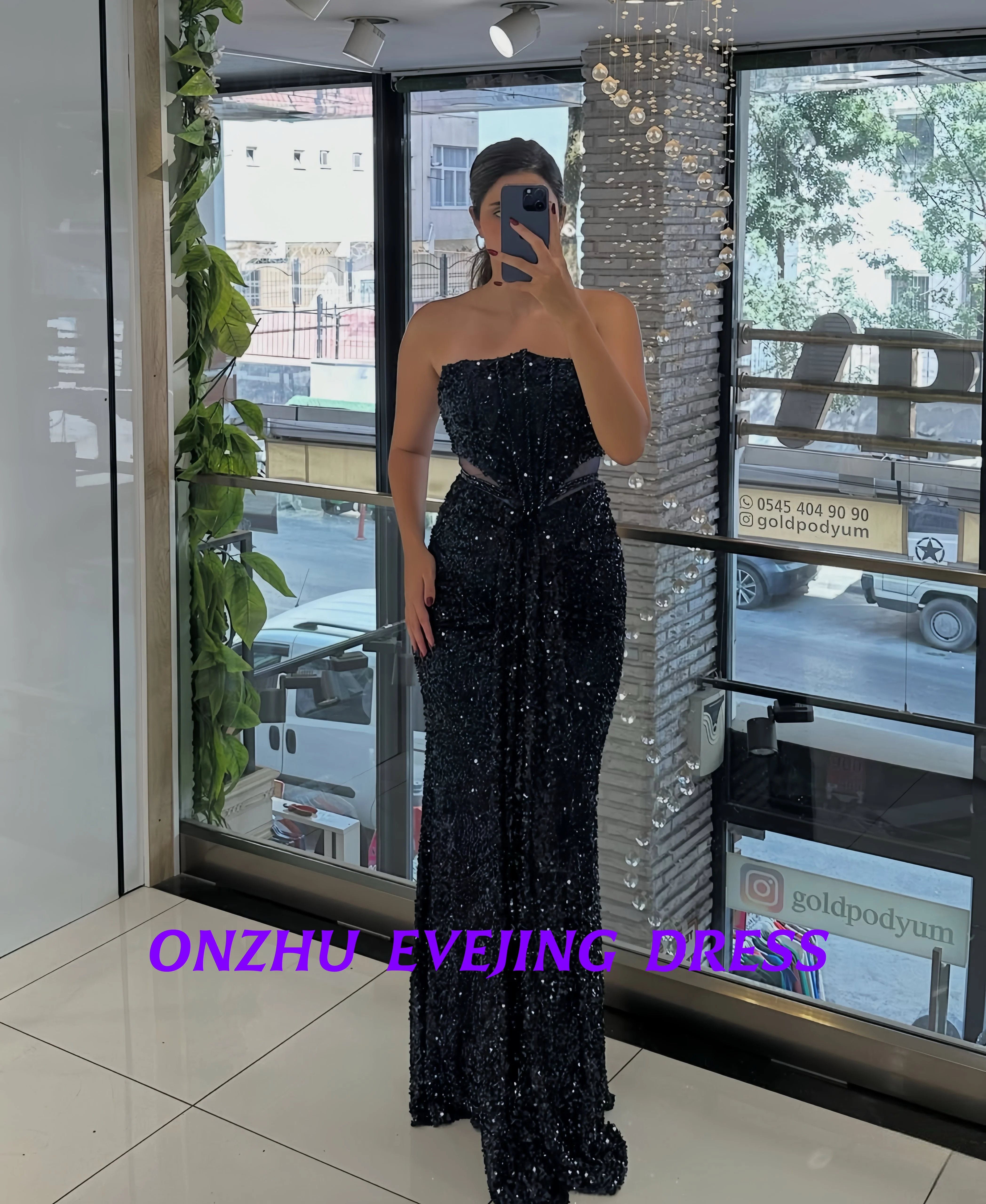 فساتين سهرة نسائية فاخرة مخصصة بدون حمالات بدون أكمام مطرزة بحورية البحر للمناسبات الخاصة