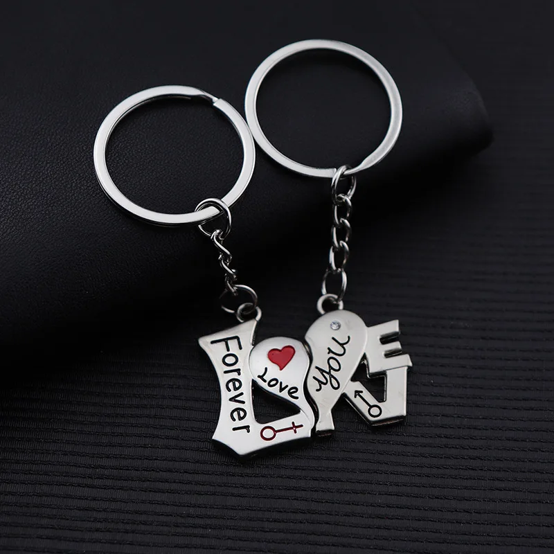 LLavero con letras I LOVE YOU, llavero con forma de corazón para parejas, llavero para amantes, regalo de cumpleaños, recuerdos, regalo del Día de San Valentín