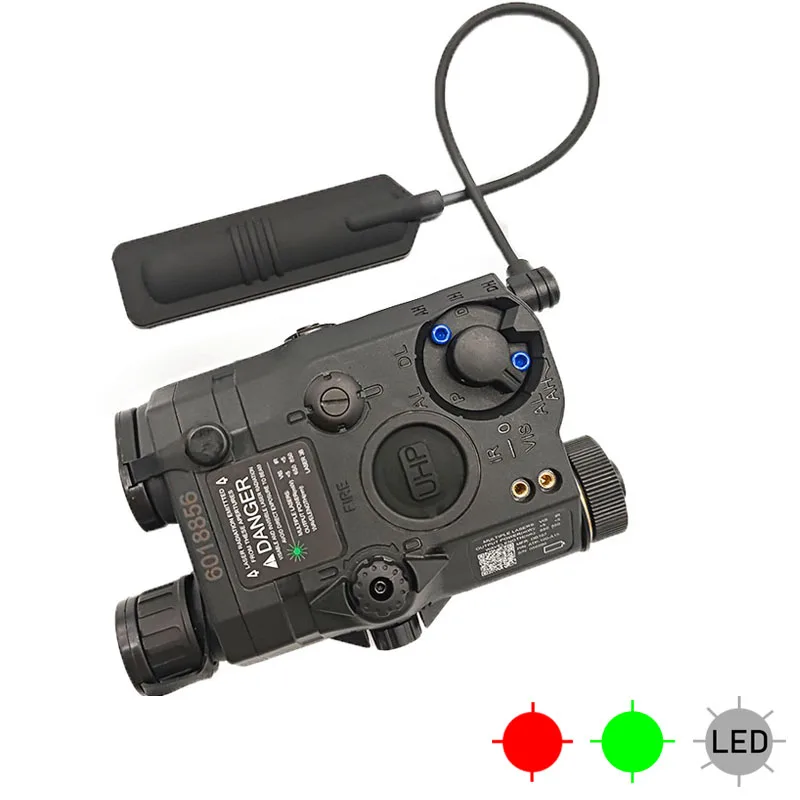 Taktisches PEQ15 Grün/Rot Laser+IR Laser/IR Füllicht Visier+Weißes LED-Stroboskoplicht Passend für 20mm Schiene Airsoft Jagdzubehör