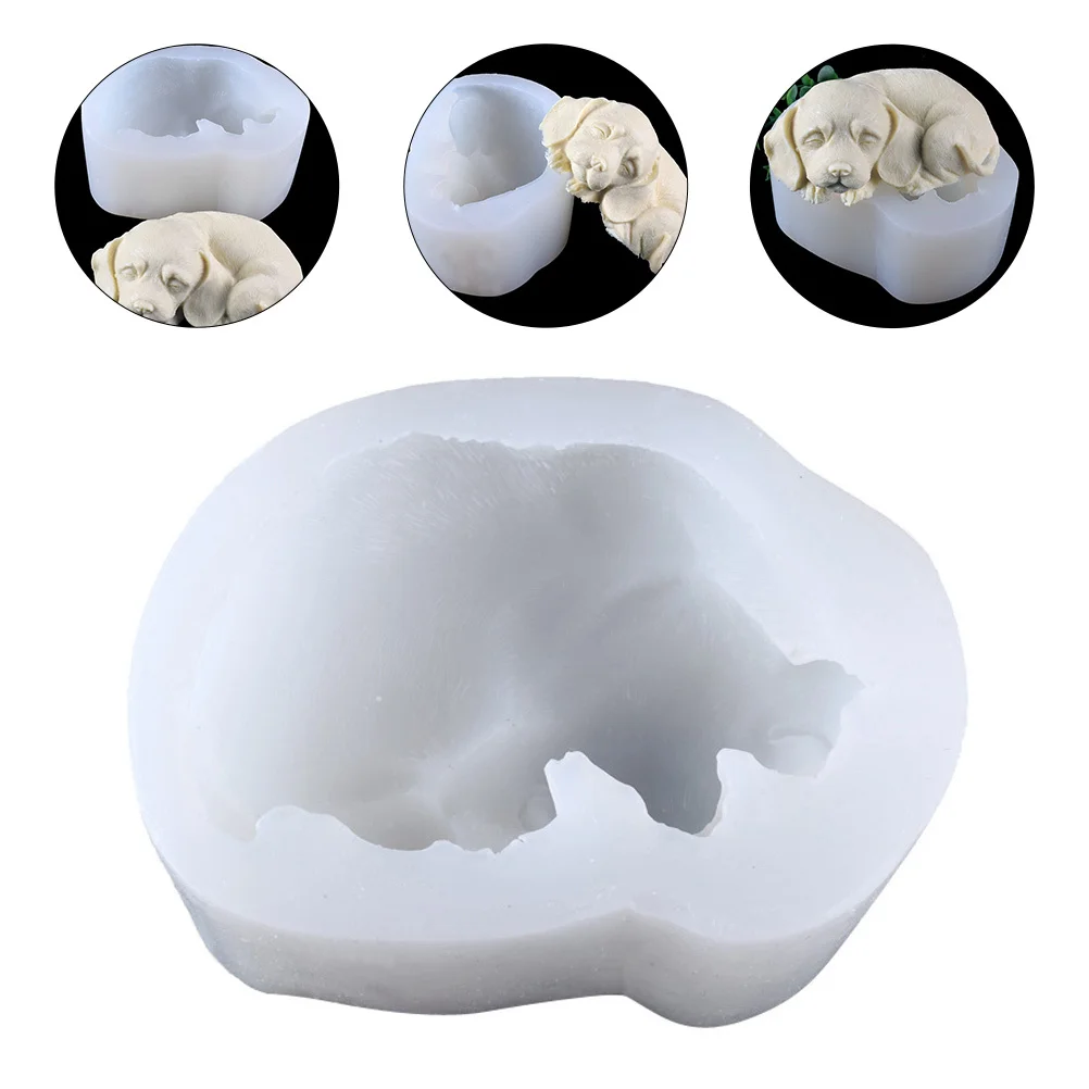 

Crystal Resin Mold 1 Piece Sleeping Dog Silicone Mold for DIY Chocolate Baking Cake Making Ice Cream Crafting Baking Tool