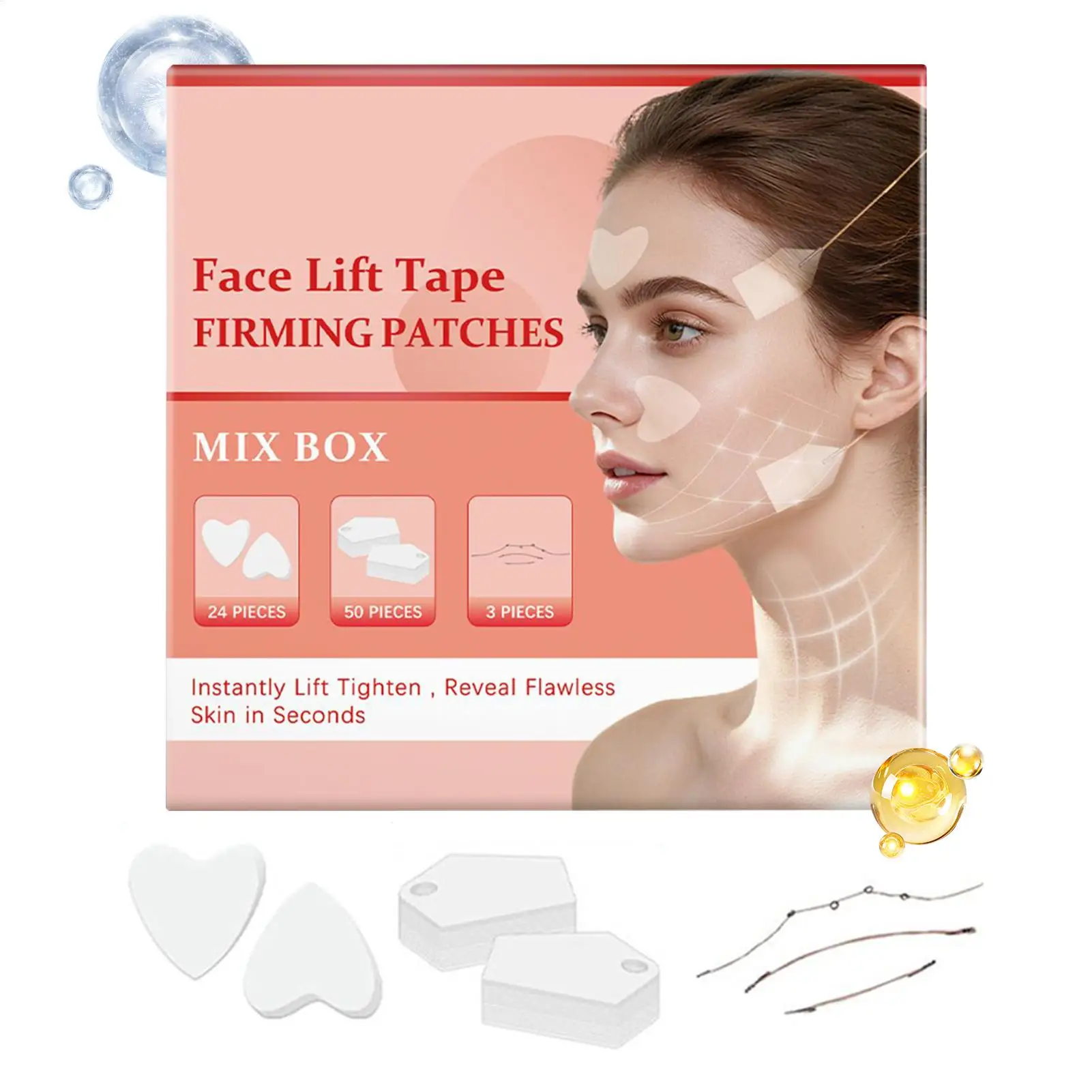 피부 리프팅 테이프 리프팅 페이스 스티커 투명 얇은 페이스 패치 리프팅 도구 즉각적인 탄력 페이셜 케어 탄력 패치