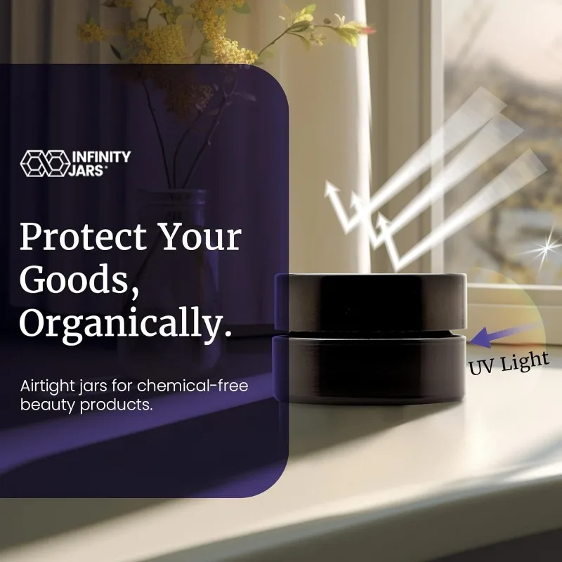 Банки Infinity с завинчивающейся крышкой, 100 мл (3,3 жидкости) Ультрафиолетовая многоразовая косметическая стильная дорожная бутылка, стеклянная банка, пустая косметика, 10 упаковок
