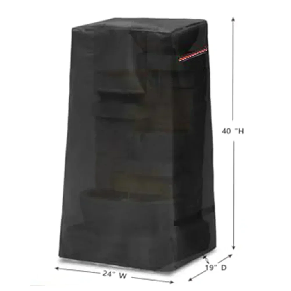 Heavy Duty Waterproof Garden Fountain Cover With Front Zipper And Drawstring For Garden Use 238 L X 19 W X 40 H