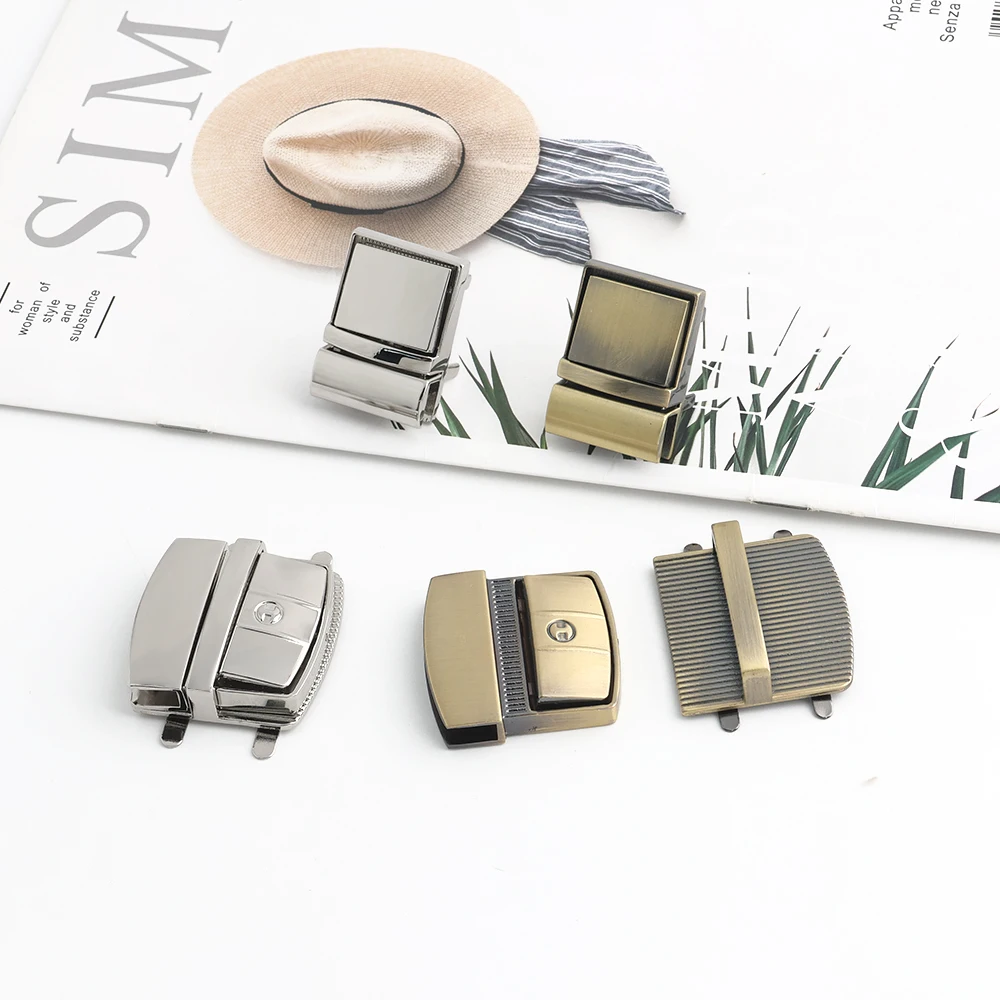 5/10/20PCS Metal Rectangle Press Push Lock For Handbags Bag Briefcase Spring Lock Snap Decorative Clasps Repair Kit Accessories