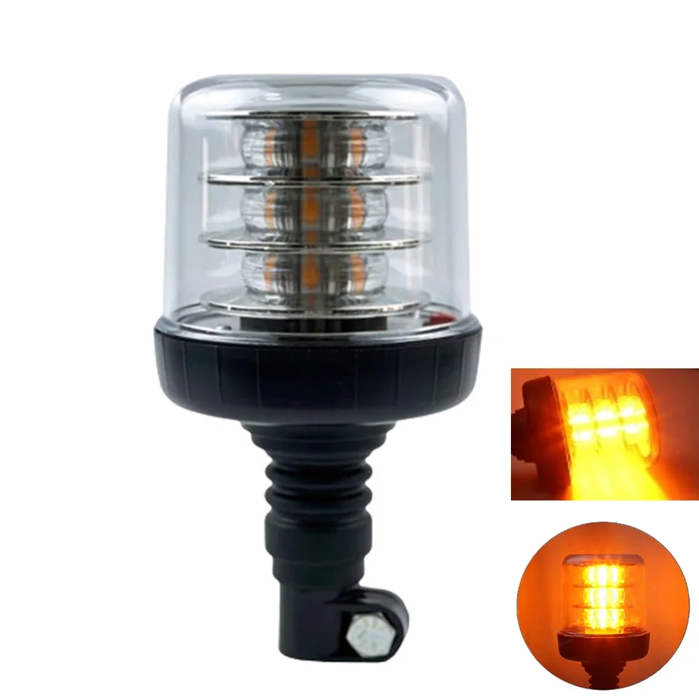 12V 24V LED Waterproof Amber Warning Emergency Strobe Light W/ Screws Flashing Beacon Rotating Signal Truck Tractor School Bus