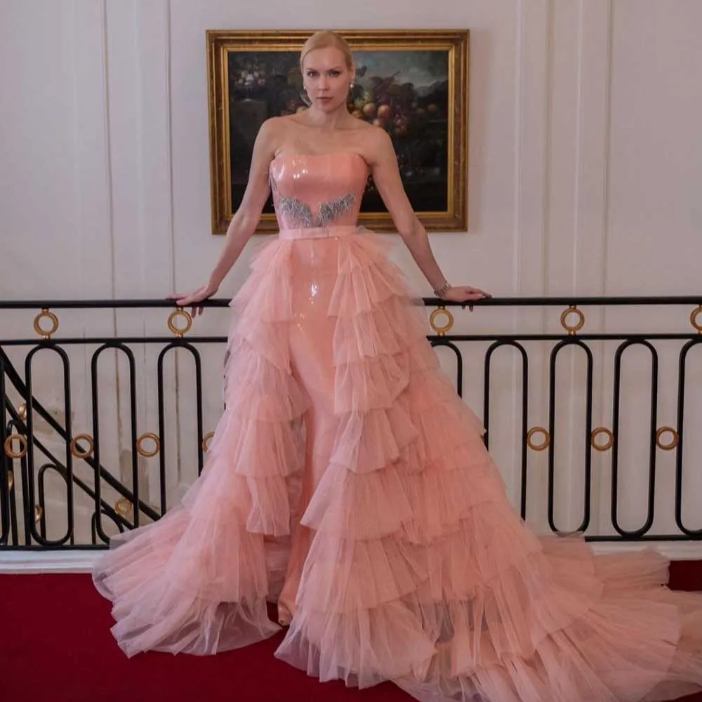 

Элегантная многослойная фатиновая накидка-юбка с эластичной талией, длинным шлейфом, многоярусная, со съемным шлейфом, пышная фатиновая свадебная юбка-шлейф на заказ