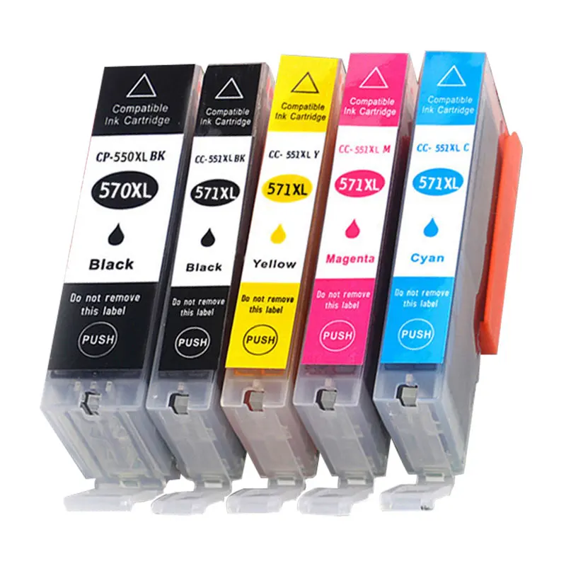 Cartucho de tinta para impresora canon PIXMA, recambio de tinta Compatible con 570, 571, PGI-570, MG5750, MG5751, MG5752, MG6850, MG6851, MG6852,