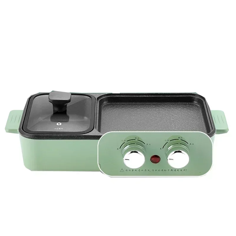 220v Home Electric Grilled 1360w Electric Grilling Plate Dormitory Shabu-shabu Hot Pot Barbecue Oven All-in-one Pot Barbecue Mac