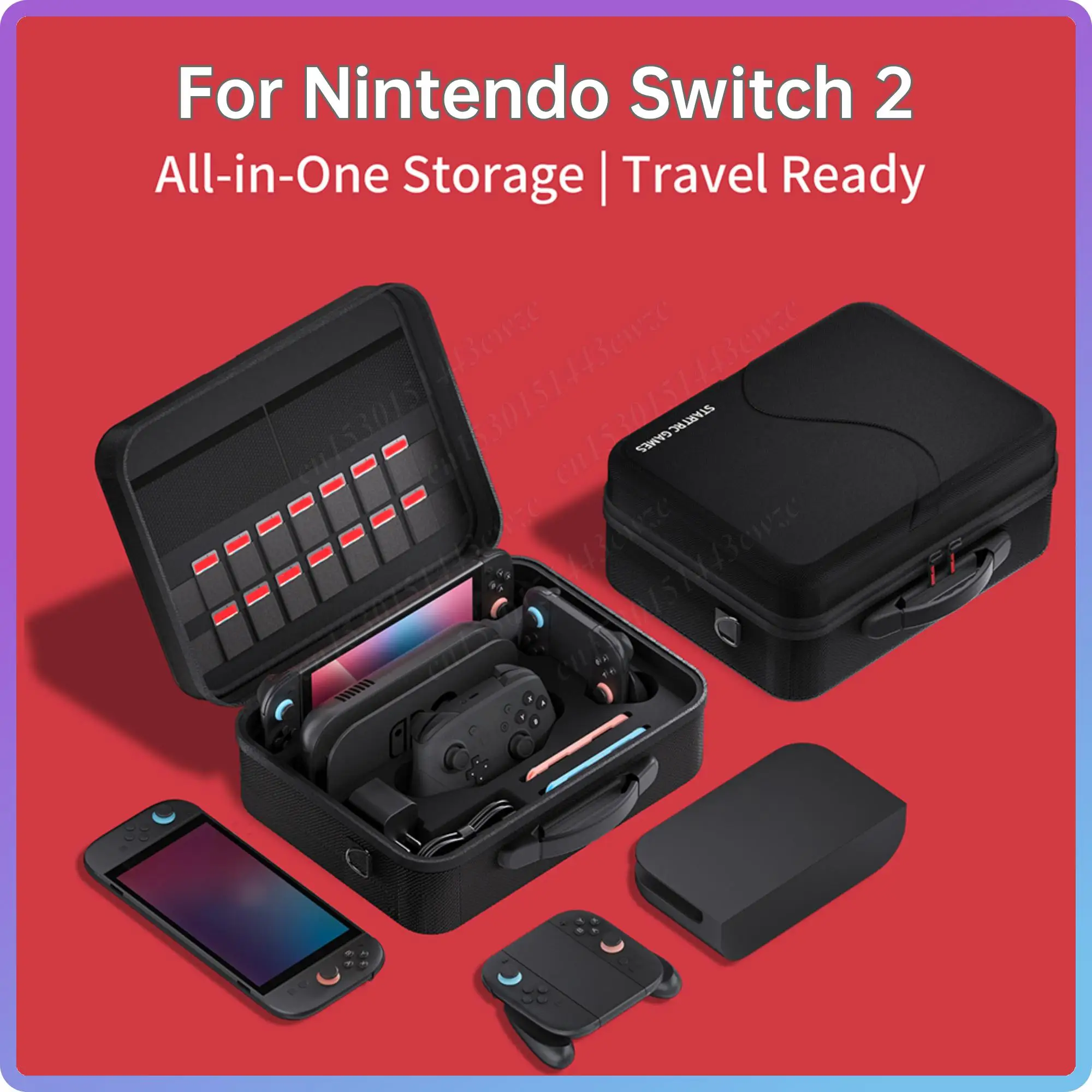 

Портативный чехол для хранения с ручкой, большая дорожная сумка, сумка через плечо с защитой от царапин, портативная коробка для переноски для консолей Nintendo Switch 2.