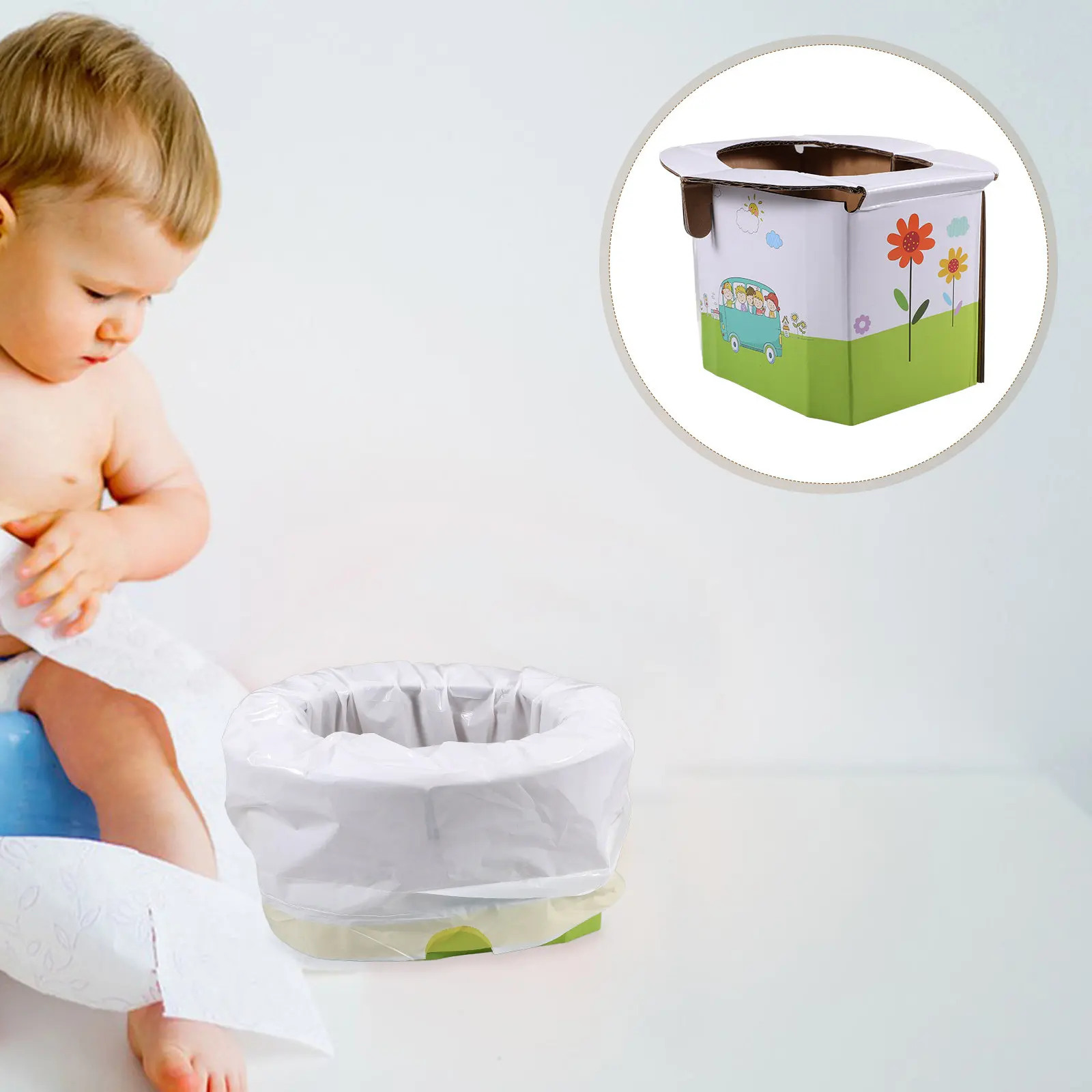 

Portable Folding Toddler Potty Seat Lightweight Compact Training Toilet Kids Baby Potty Seat for Travel Camping Car Use