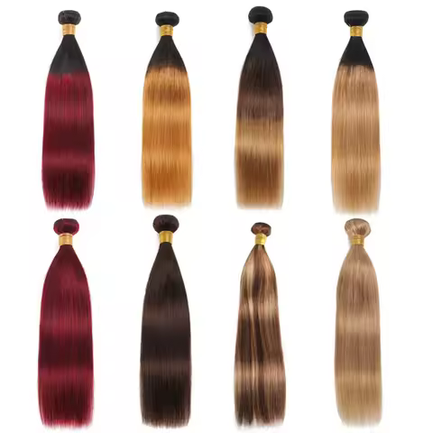 8-32 Inches Straight Bundles Human Hair Soft and Silky High Quality Brazilian Remy Hair for Women 1B 2 4 27 99J Color 100g/PC