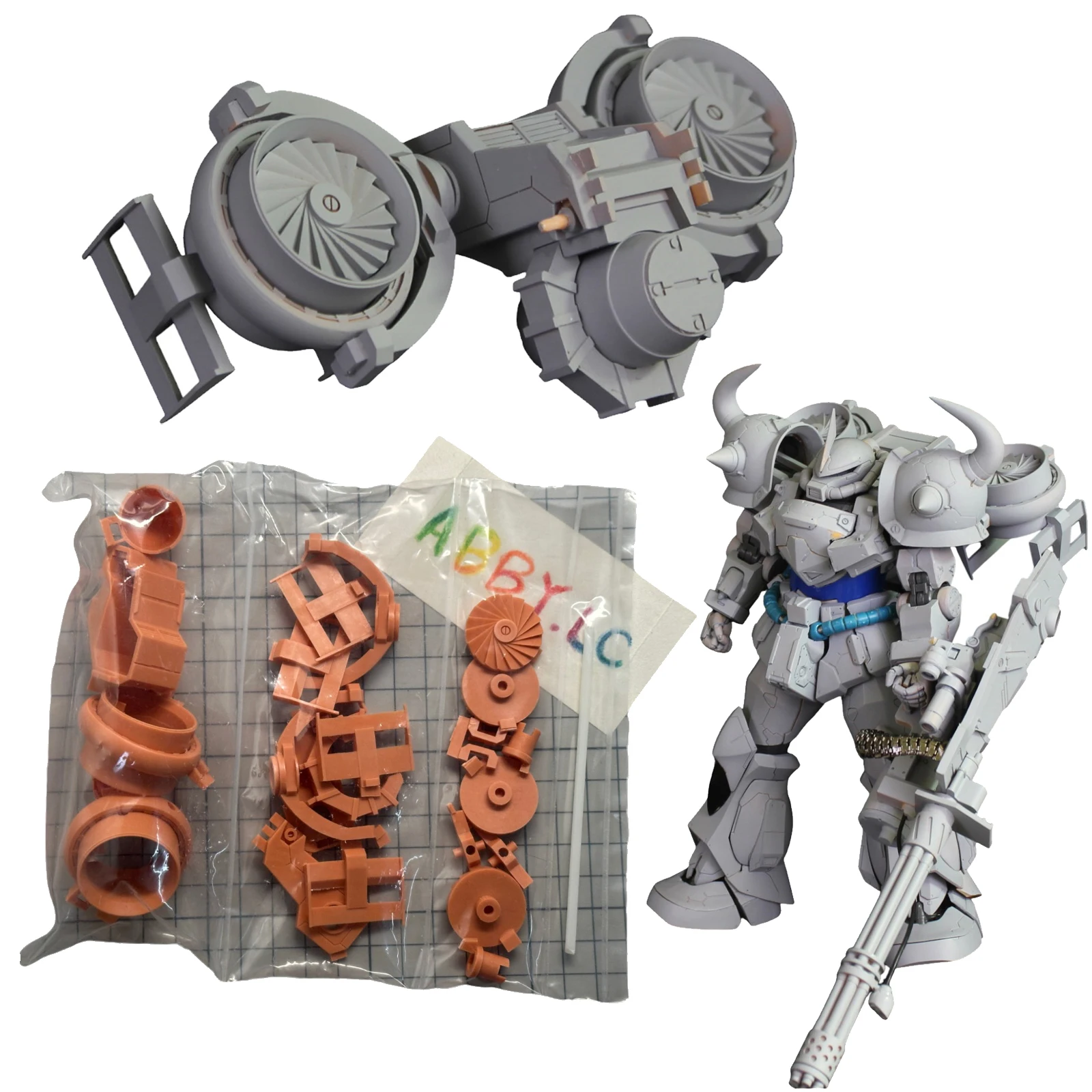 RECAST Flight Unit Backpack Resin Kit for MG 1/100 MS-07B Gouf 2.0 NG Resin MS-07B-3 Custom Conversion Kit Thunderbolt Ver. ONA