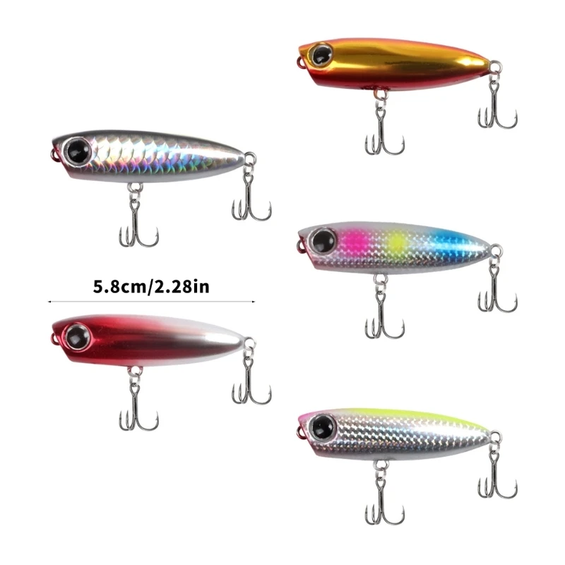  5PCS/Lot Baits Popper Lures With High Visibilities Reflective Design Fishing Accessories