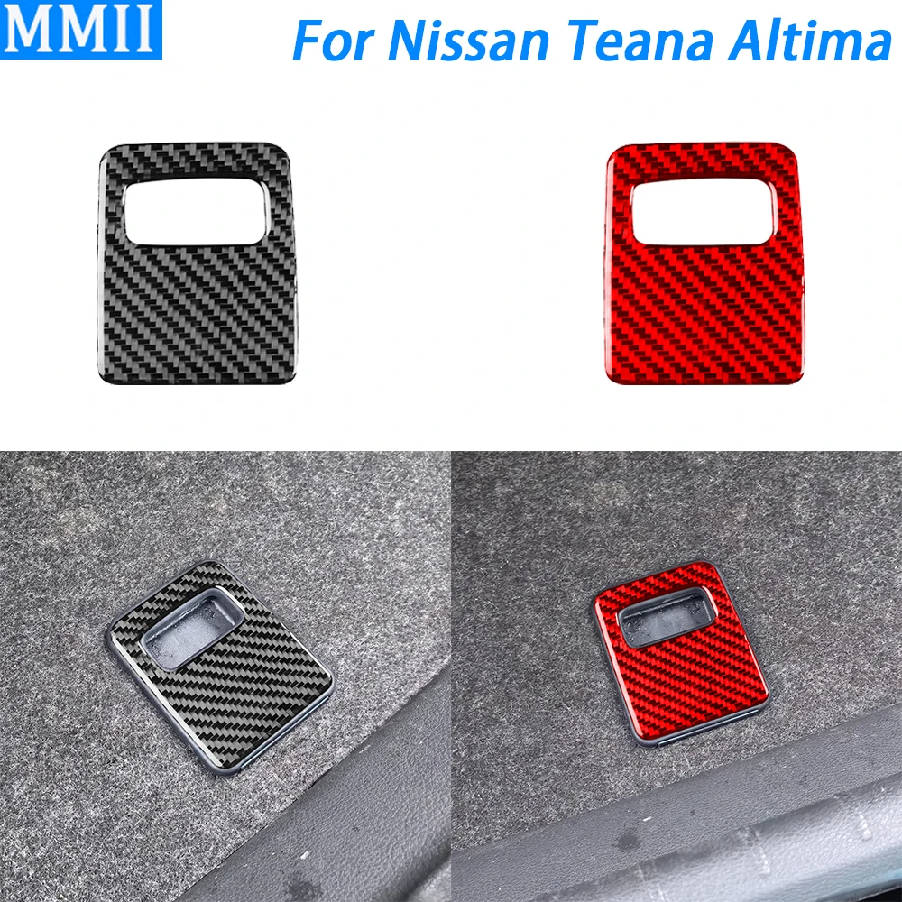 

For Nissan Teana Altima 2019-2024 Carbon Fiber Rear Trunk Handle Panel Trim Cover Car Interior Decoration Accessories Sticker