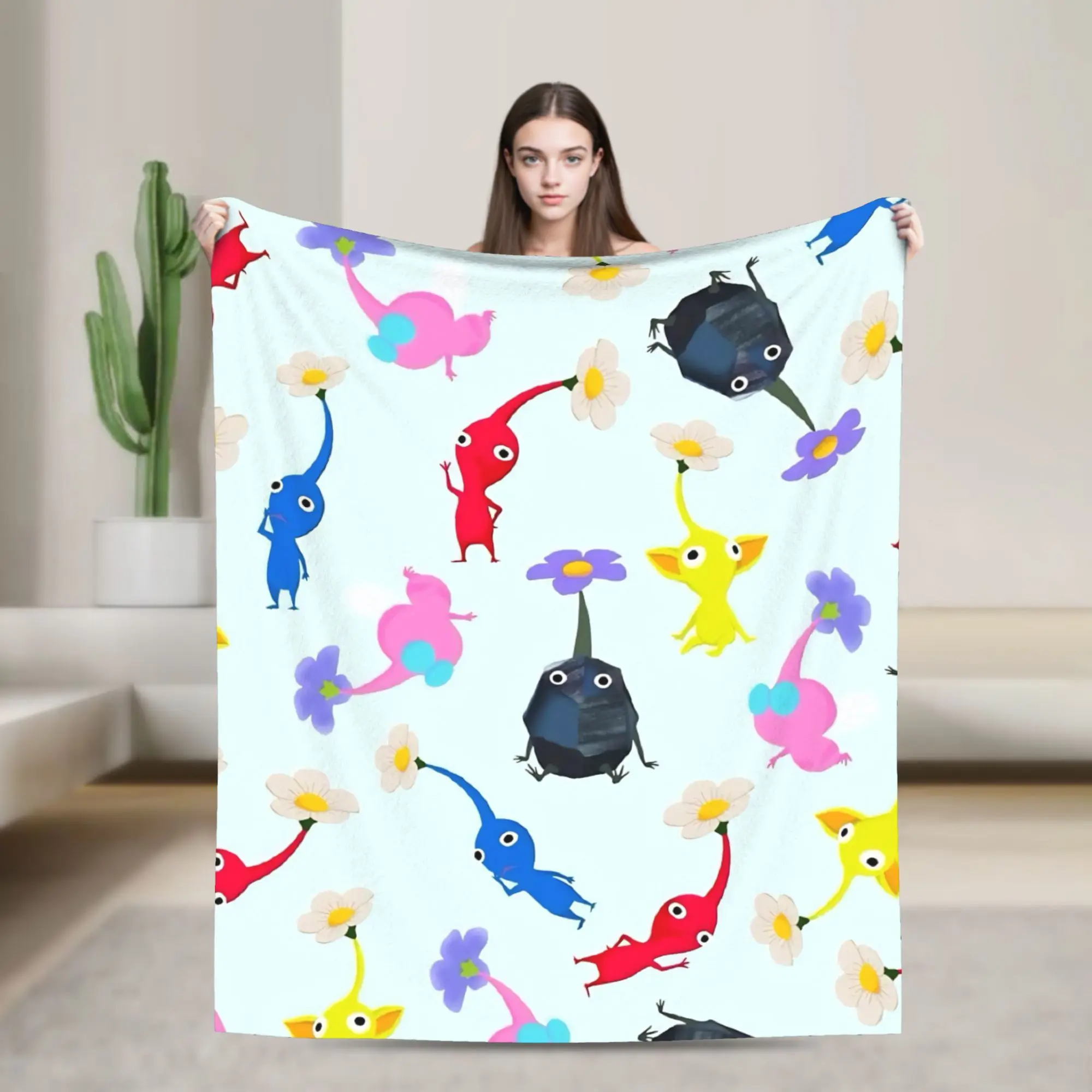 

Super Warm Blanket Travel Office Pikmin Game Throw Blanket Flannel Bedspread For Living Room Comfortable Sofa Bed Cover
