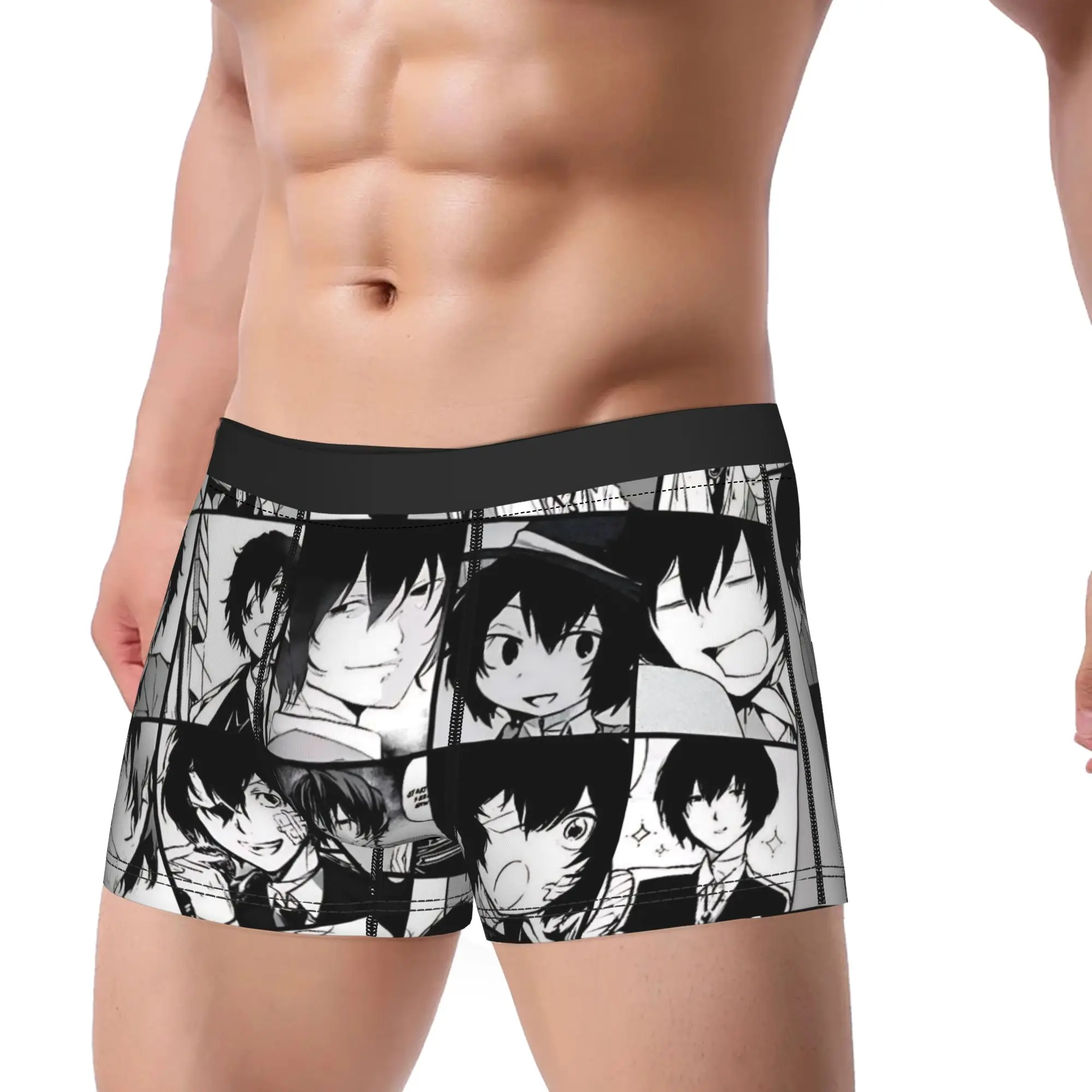 Dazai Bungo Stray Dogs   Underwear  Print Boxershorts Quality Men Underpants Breathable Shorts Briefs Birthday Present