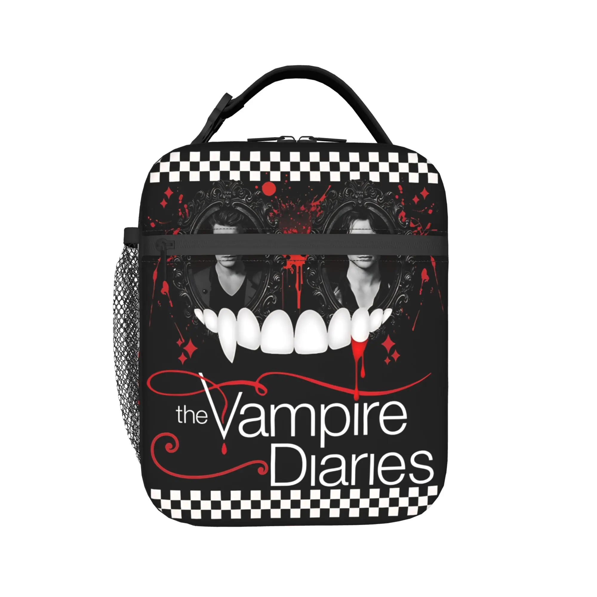 The Vampire Diaries Resuable Movie Lunch Bag Damon Salvatore Lunch Box For Men  School Cooler Bag Waterproof Tote Food Bags