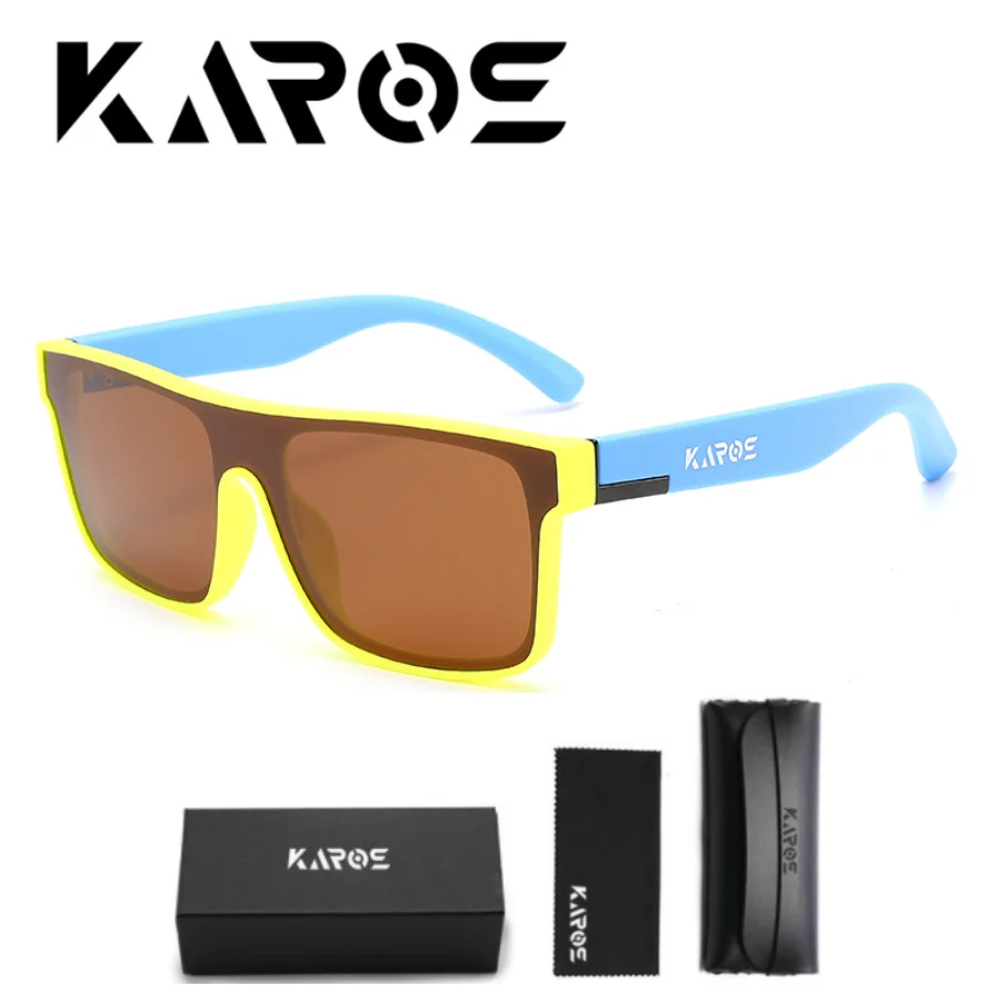 Karos Classic Polarized Sunglasses Fashion Men Women Square Anti Glare Driving Eyewear Sports Fishing UV400 Goggle Box YZ2038
