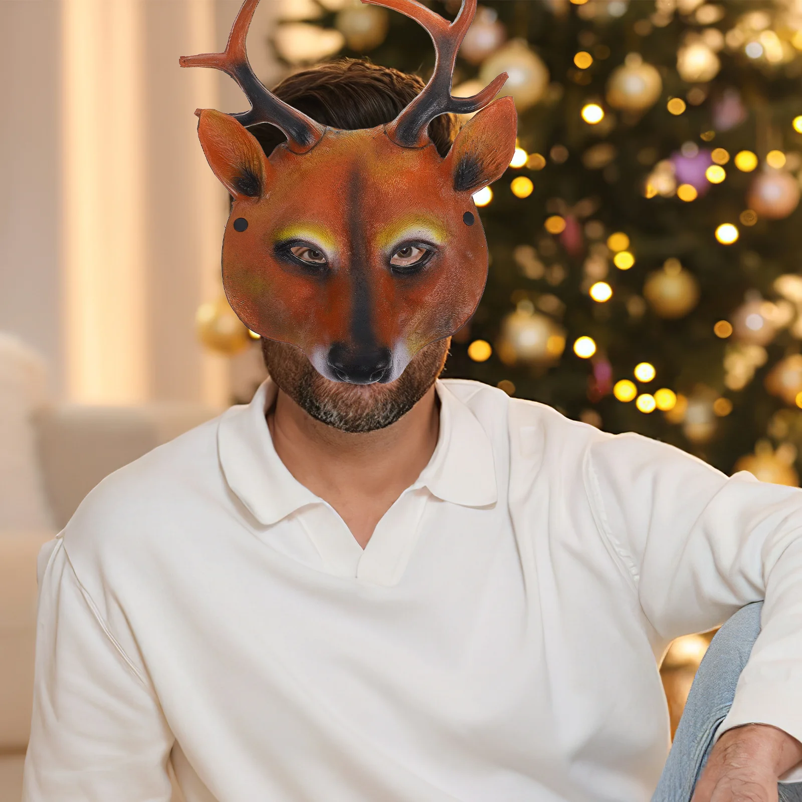 마스크 할로윈 순록 마스크 풀 페이스 의상 소품 가장무도회 파티 할로윈 코스프레 공연 액세서리