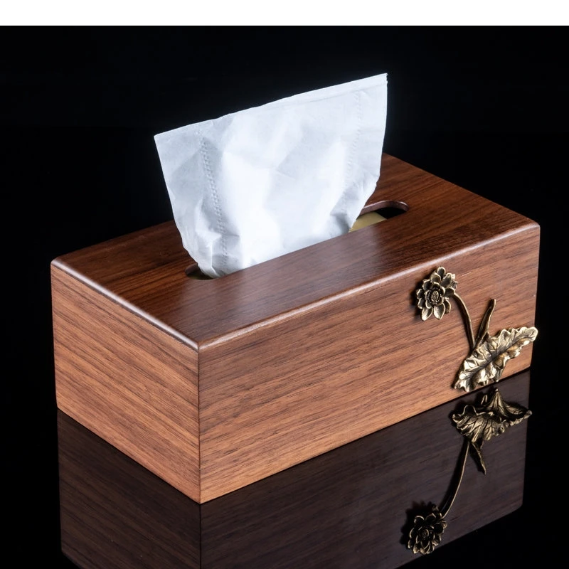 Relief Pattern Wooden Tissue Box Napkin Towel Holders Storage Container Home Desktop Rectangular Toilet Paper Shelves