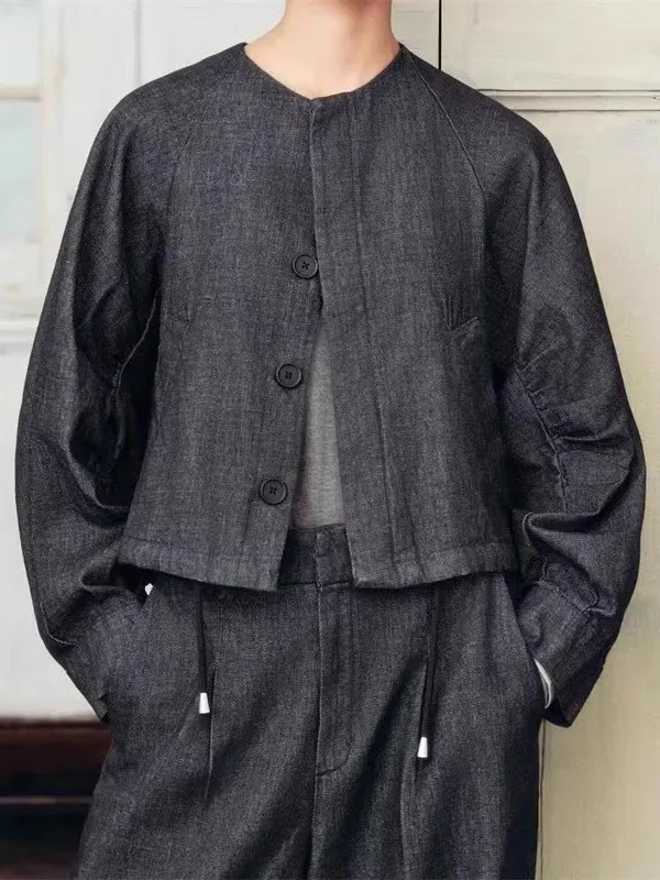 

Retro round Ne Denim Pilot Jaet Women's Commuter Casual Loose Fit Cotton Autumn New Arrival Outerwear Faion