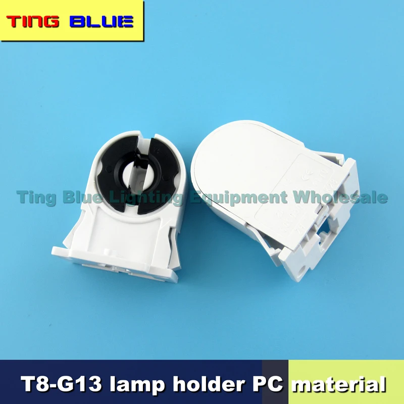 (2pcs) T8 lamp holder fluorescent tube G13 booth test Lighting stand flame retardant two-hole fixed 21007 12-250V