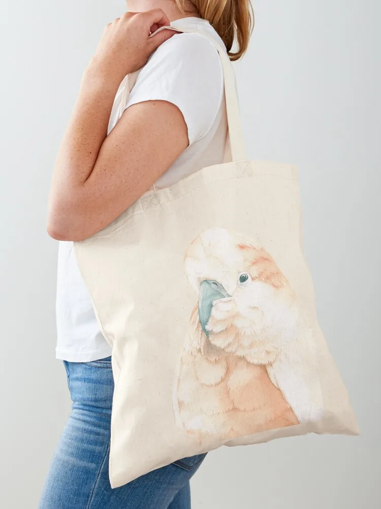 salmon-crested cockatoo watercolor portrait muluccan cacatua parrot Tote Bag tote bag women Gift bags Canvas Tote Bag