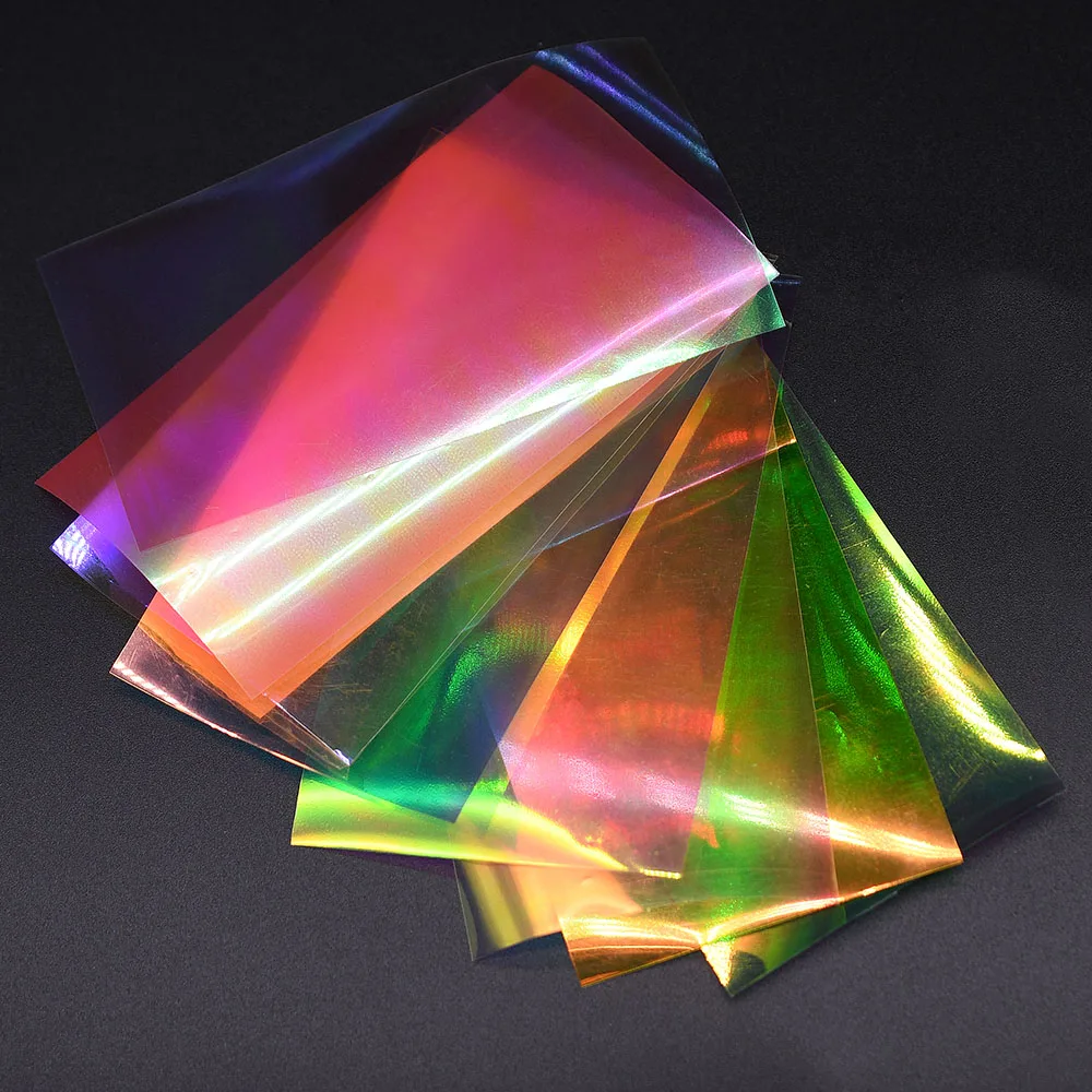 2Pcs Fly Tying Flash Film 10x6cm Iridescent Fish Skin Sticker DIY Fishing Lure Wing Making Material Rainbow Flash Bait Accessory