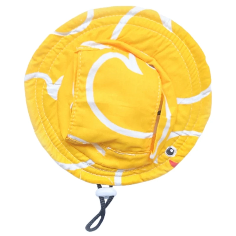 Dog Outdoor Bucket Hat with Ear Holes and Strap Dog Outfit for Pet Sunbonnet DropShipping