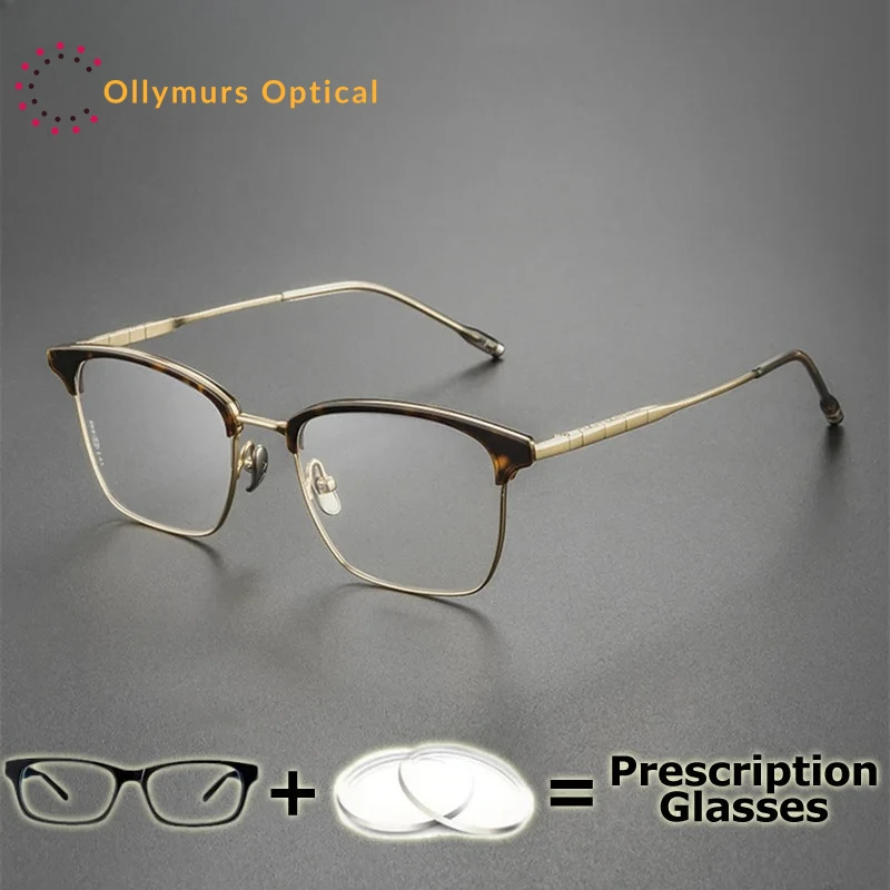 

OLLYMURS очки по рецепту мужские ацетатная оптическая оправа из чистого титана переходная фотохромная мультифокальная линза модные подростковые