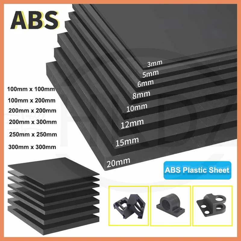 Black ABS Plastic Sheet DIY Crafting Plate Thermal Forming Plate Panel Plastic Sheet for DIY Projects Panel for Craft