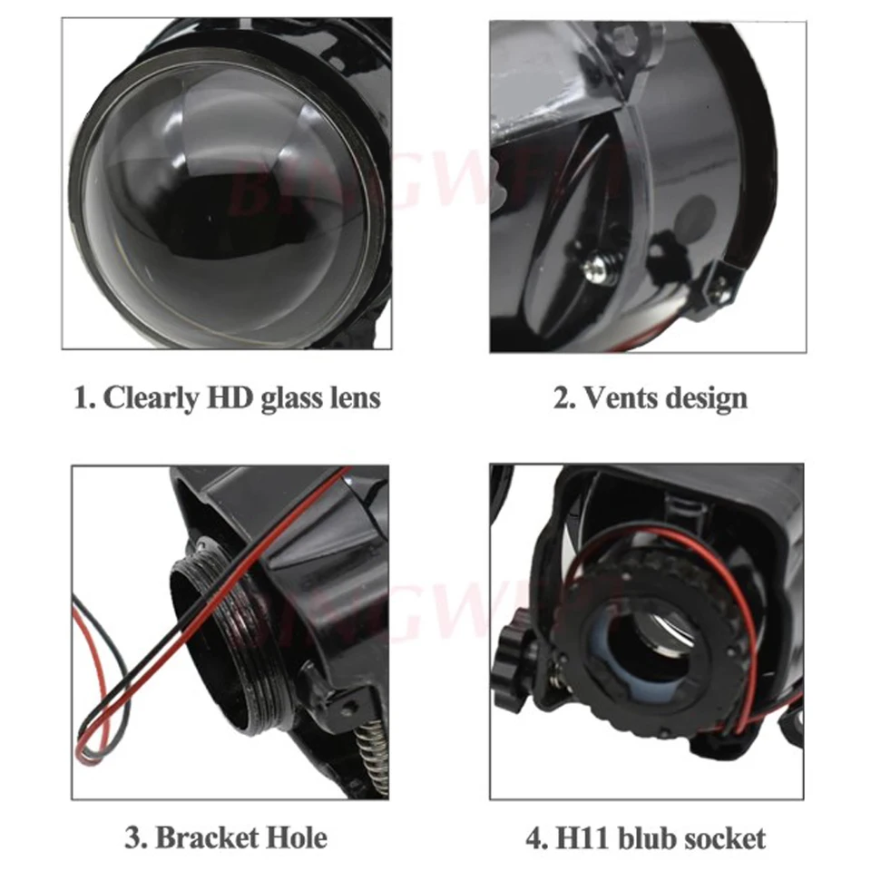 4-Piece LED Headlight Hi/Lo Beam + Fog Light Kit For Mitsubishi Eclipse 2006-2007