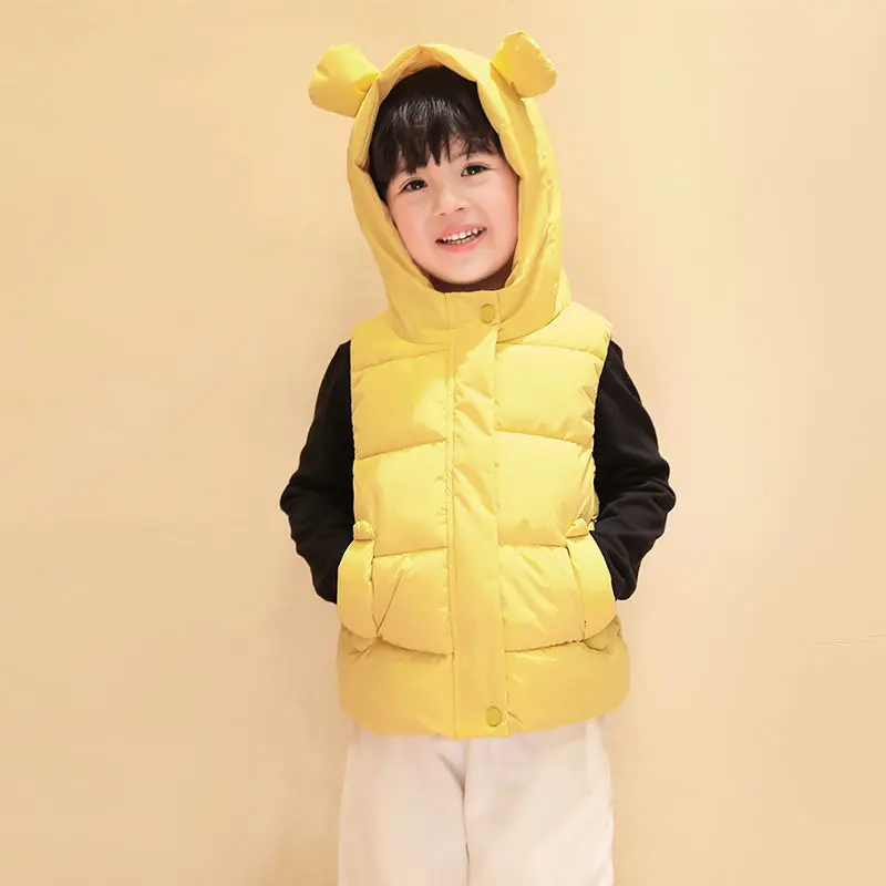 

Модные теплые пуховые жилеты с капюшоном для мальчиков и девочек, осенне-зимняя детская одежда, детская куртка, жилет, новинка 2023 года, детские жилеты на молнии