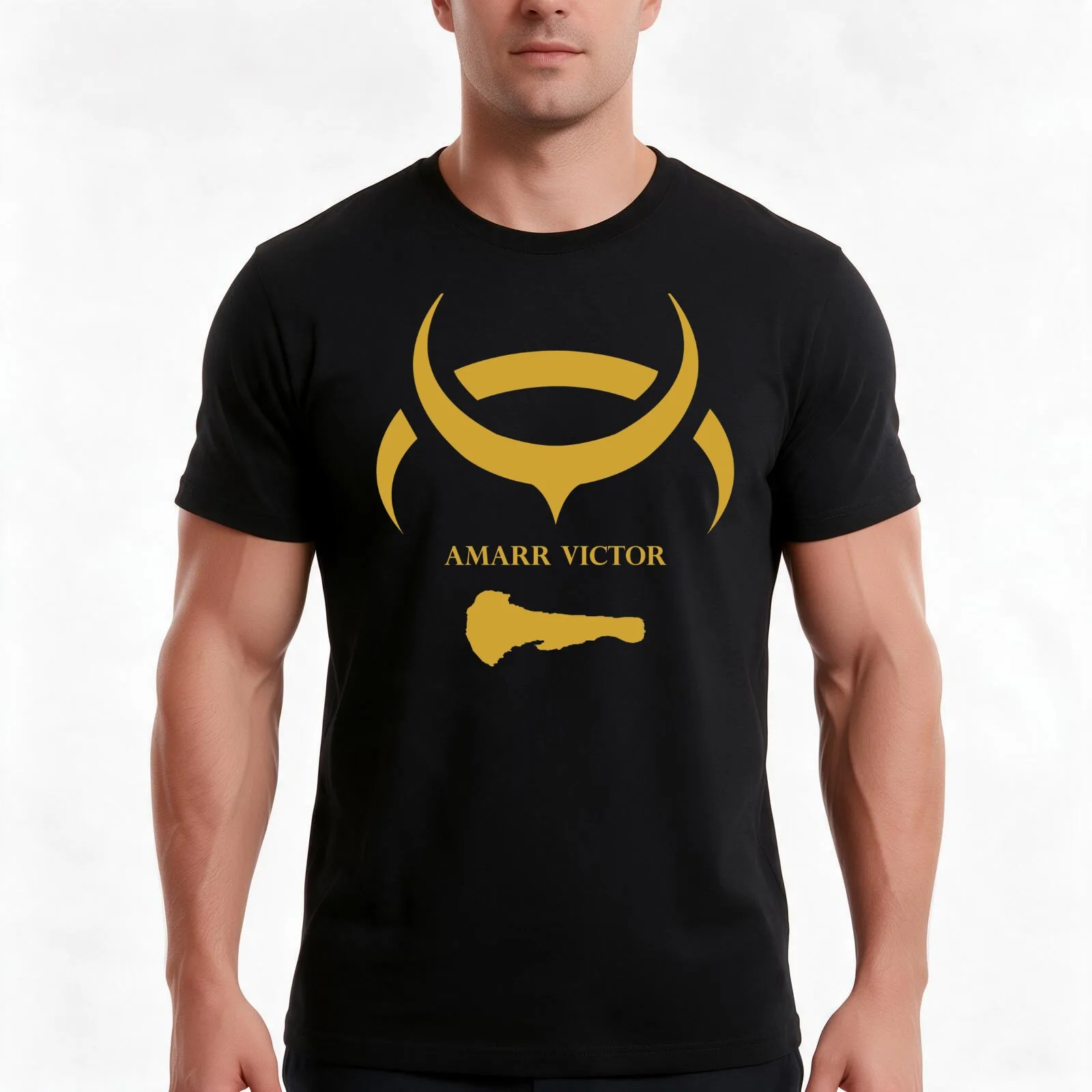 EVE Online Amarr Victor T-Shirt, Summer Casual Cotton Tee, Oversized Streetwear Tops, Vintage Graphic Print, Unisex Men Women