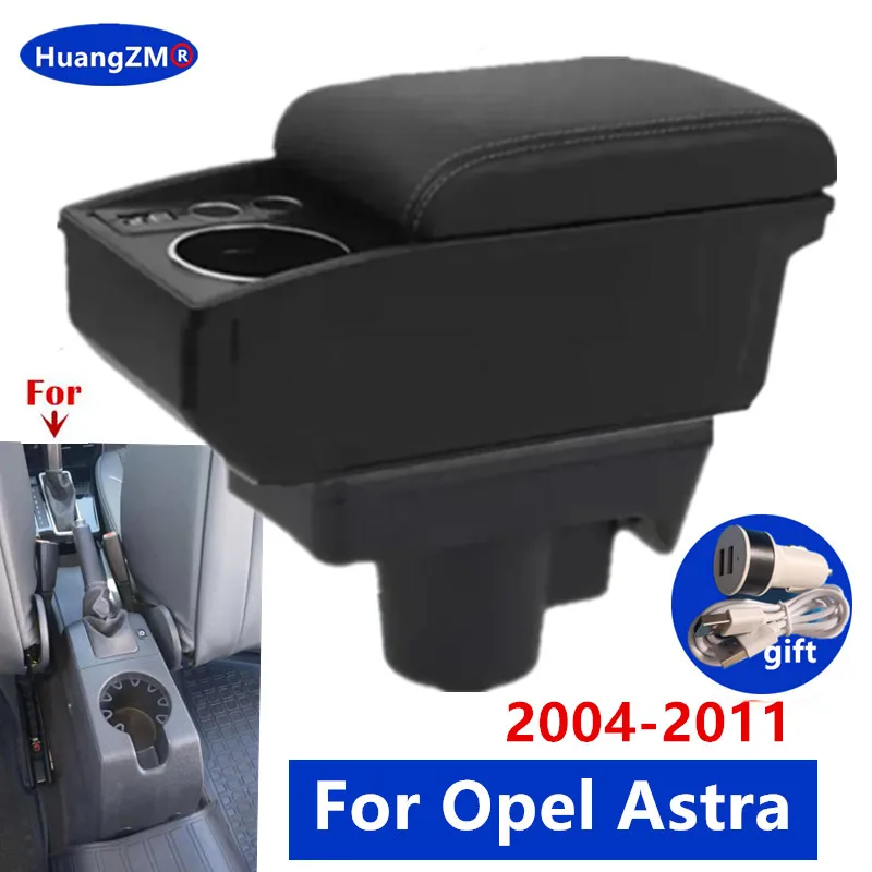 Car Armrest For Opel Astra H Armrest box For Opel Astra 2004-2011 Double-Layer Storage box Interior Retrofit Car Accessories
