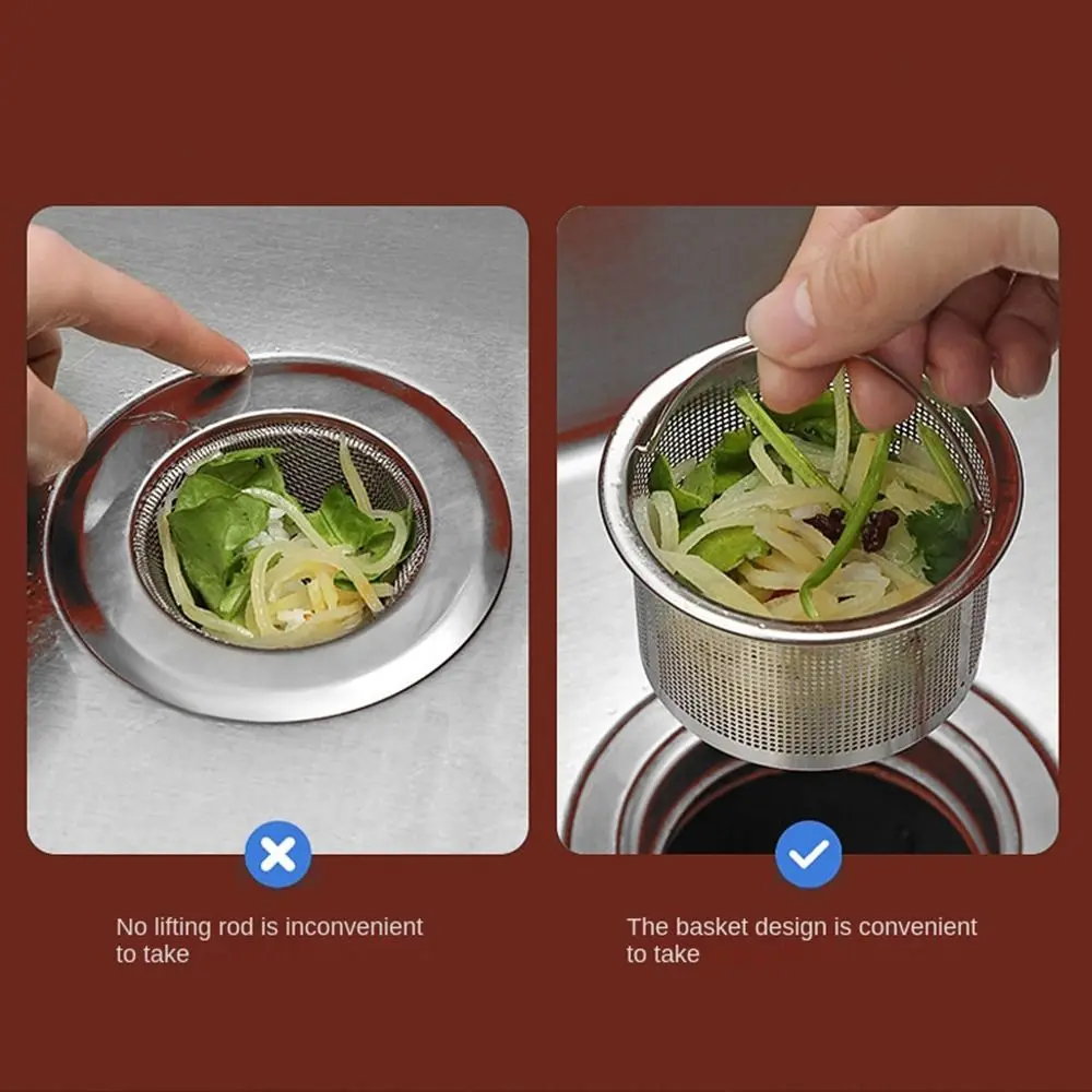

Stainless Sink Drain Colander Strainer Stopper Colander Drain Filter No Clogging Waste Stopper Sinks Organizer Kitchen Supplies