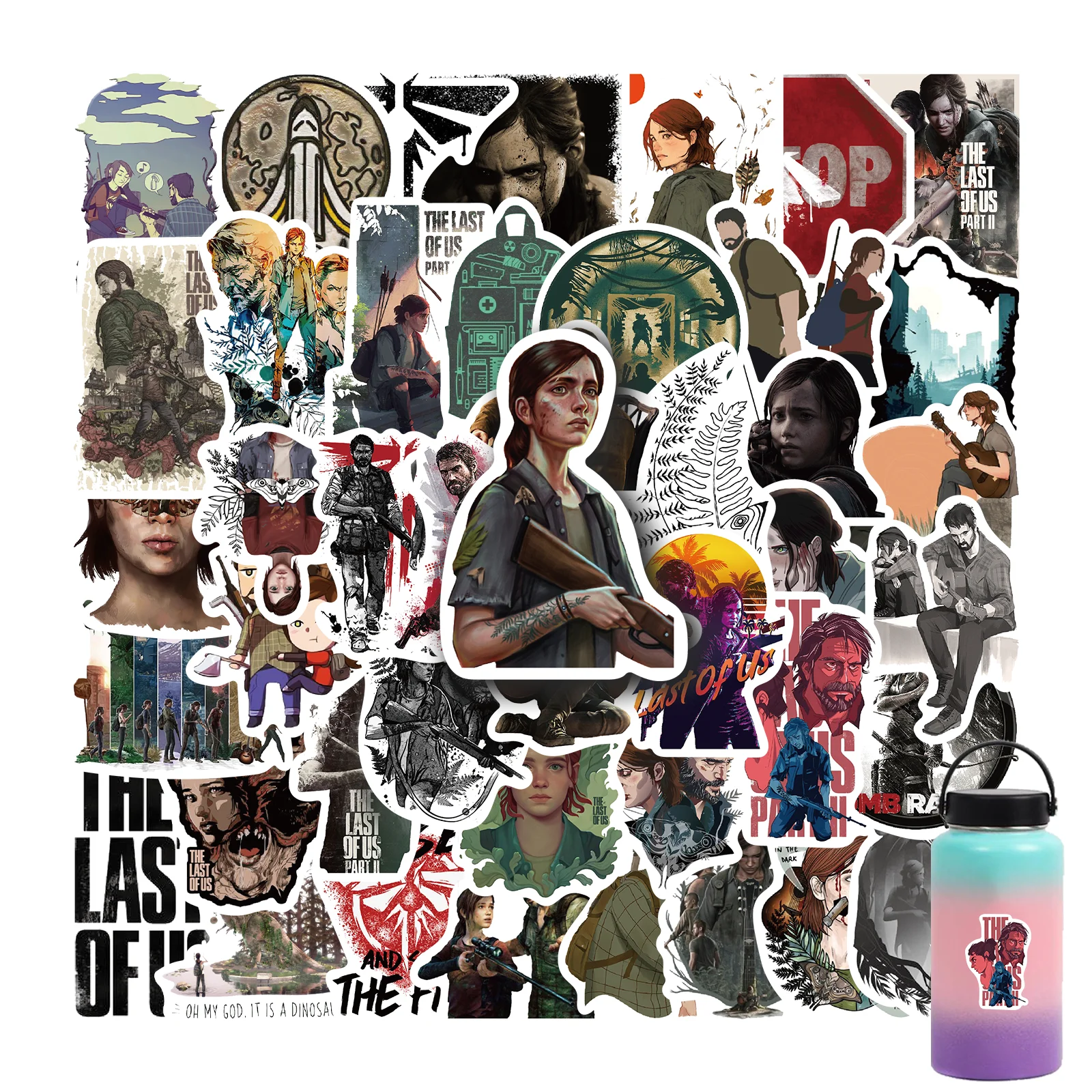 

50PCS Game The Last of US Cool Vinyl Stickers Decals for Water Bottle Laptop Skateboard Scrapbook Luggage Kids Toy